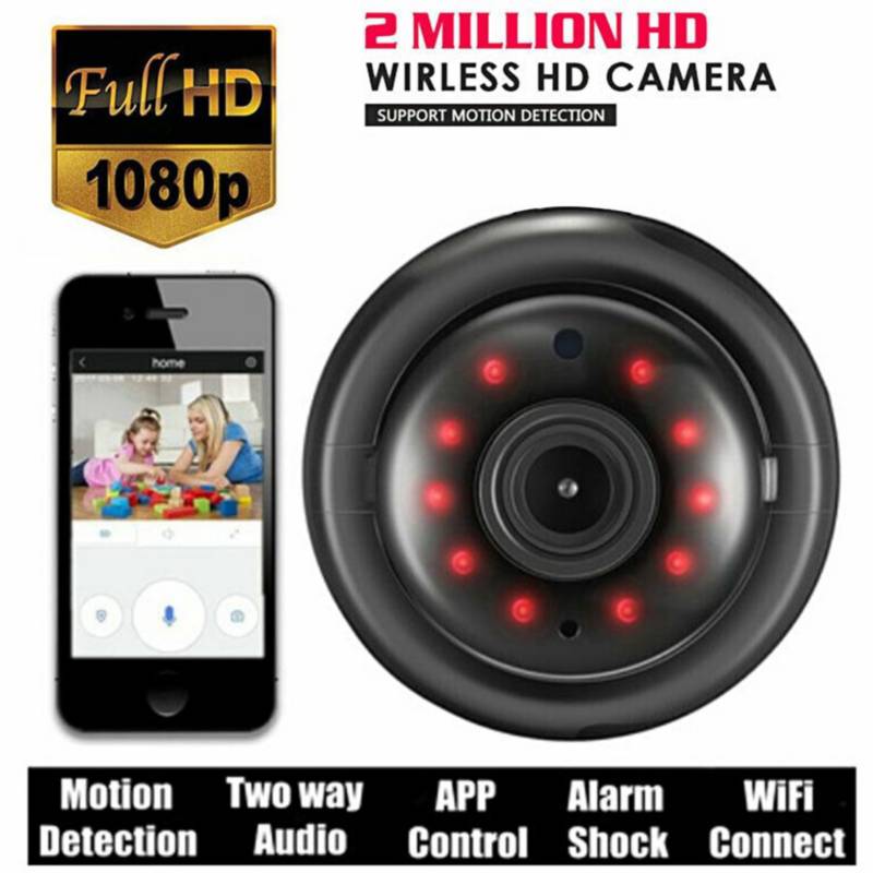 GENERICO - Mini cámara ip hd wifi 1080p inalámbrica visión nocturna infrarroja