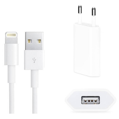 GENERICO Cargador USB 5W 220V con Cable 1M USB Compatible con Iphone