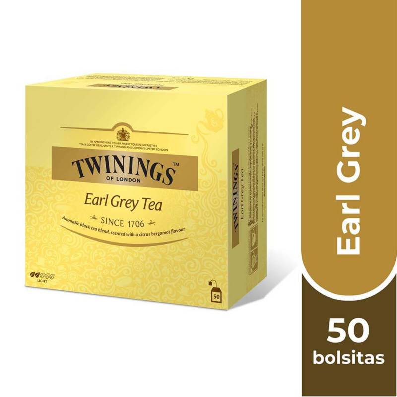 TWININGS - Twinings Té Earl Grey ( Etiqueta Amarilla ) x 50 Bolsitas