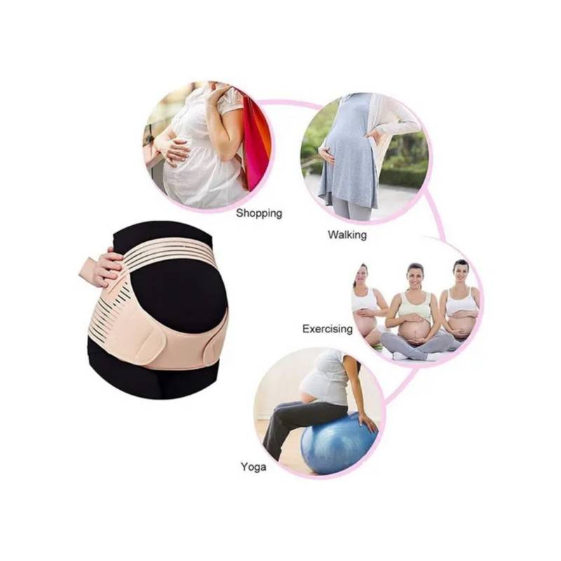 GENERICO Faja Maternal Soporte Prenatal Ajustable Embarazo 3 Bandas Talla L