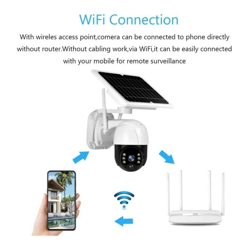 GENERICO Camara Ip Solar Seguridad Wifi Exterior Hd 1080p