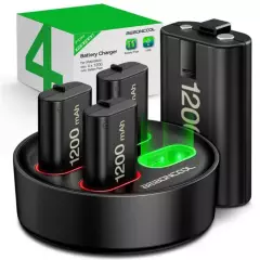 DOBE - Batería recargable de 4x1200mah cargador usb para xbox series one x s
