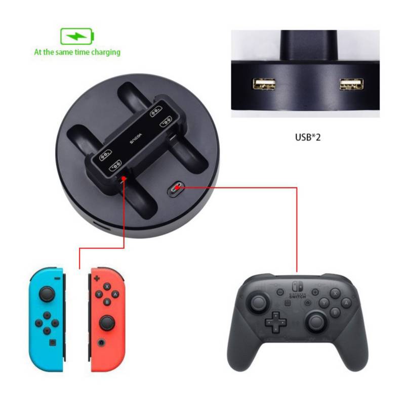 GENERICO Cargador Nintendo Switch Soporte De Carga 2 En 1