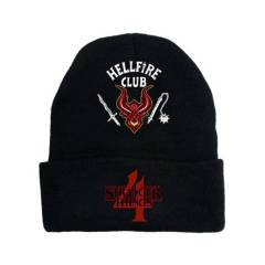 SMODISK - Stranger things hellfire club printed knitted cuff beanie