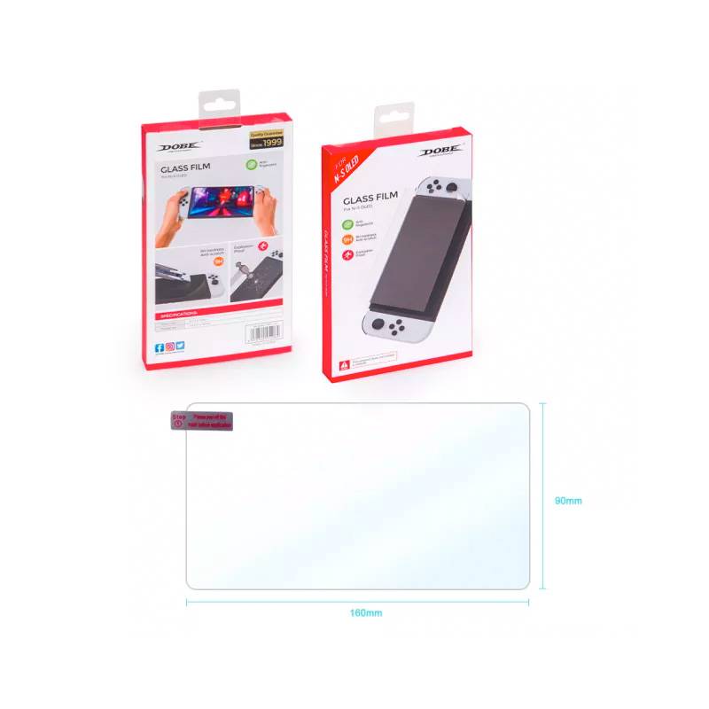 DOBE - Lamina Vidrio Templado para Nintendo Switch OLED
