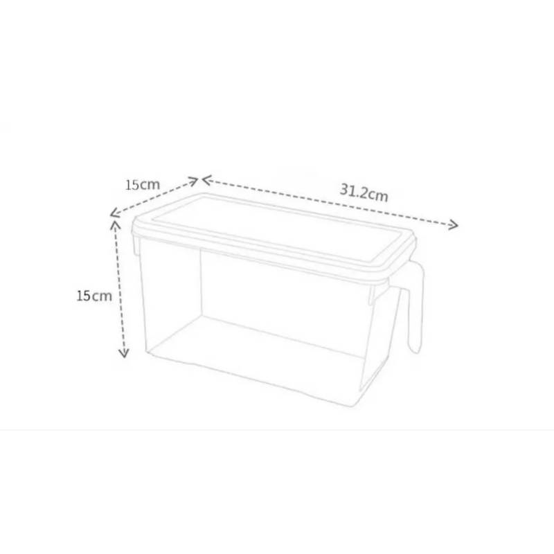 GENERICO Organizador Refrigerador Transparente Con Tapa Y Mango