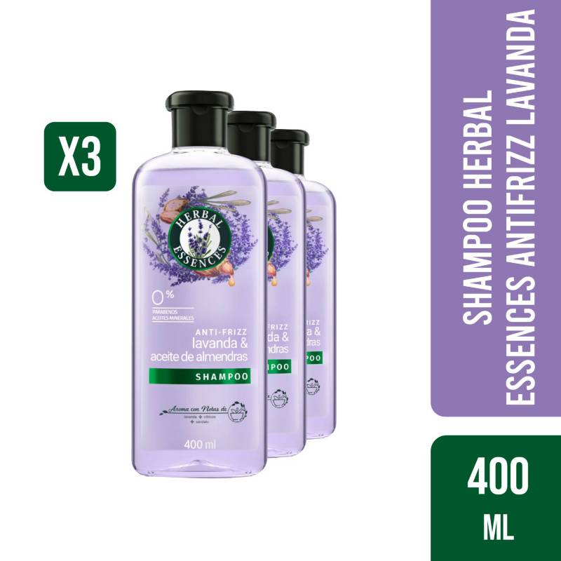 HERBAL ESSENCES 3 Shampoo Herbal Essences Antifrizz Lavanda 400ml ...