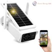 GENERICO - Cámara de seguridad solar con visión nocturna y sensor de movimiento