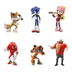 GENERICO - Set de 6 figuras de Sonic de 6-7 cm sin caja