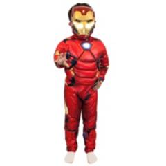 MARVEL - Disfraz Iron Man Musculos Original Talla 7-8 años