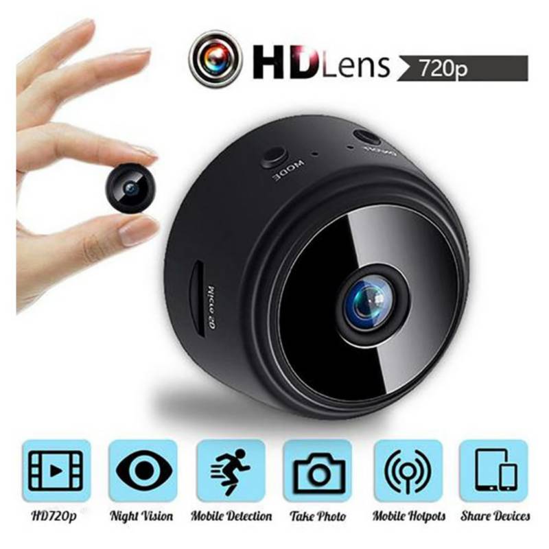 GENERICO - 720p Mini cámara con visión nocturna y sensor de movimiento wifi