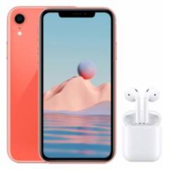 APPLE - Apple iPhone XR 64G y Genérico Audífonos Reacondicionado- Coral