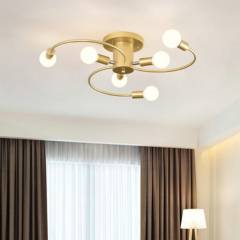 MMDH - Lámpara de techo giratoria para dormitorio nórdico cla119-dorado