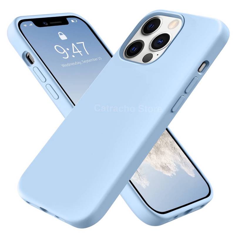 GENERICO Carcasa De Silicona Para iPhone 14 Pro - Azul Cielo