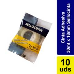 SELLOCINTA - Pack 10 Cinta Cristal 30mts 18mm Sello cinta