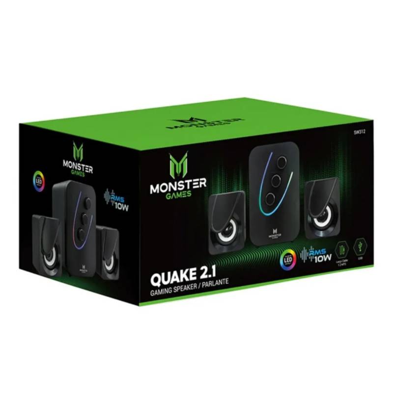 MONSTER -  Subwoofer Monster Gamer Quake 2.1 USB Jack 3.5mm