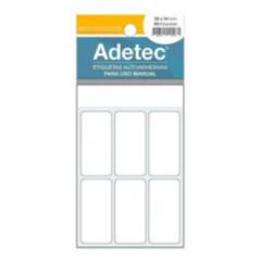 ADETEC - 60 Etiquetas Manual Adetec Rectangular Blanca 26x54 mm