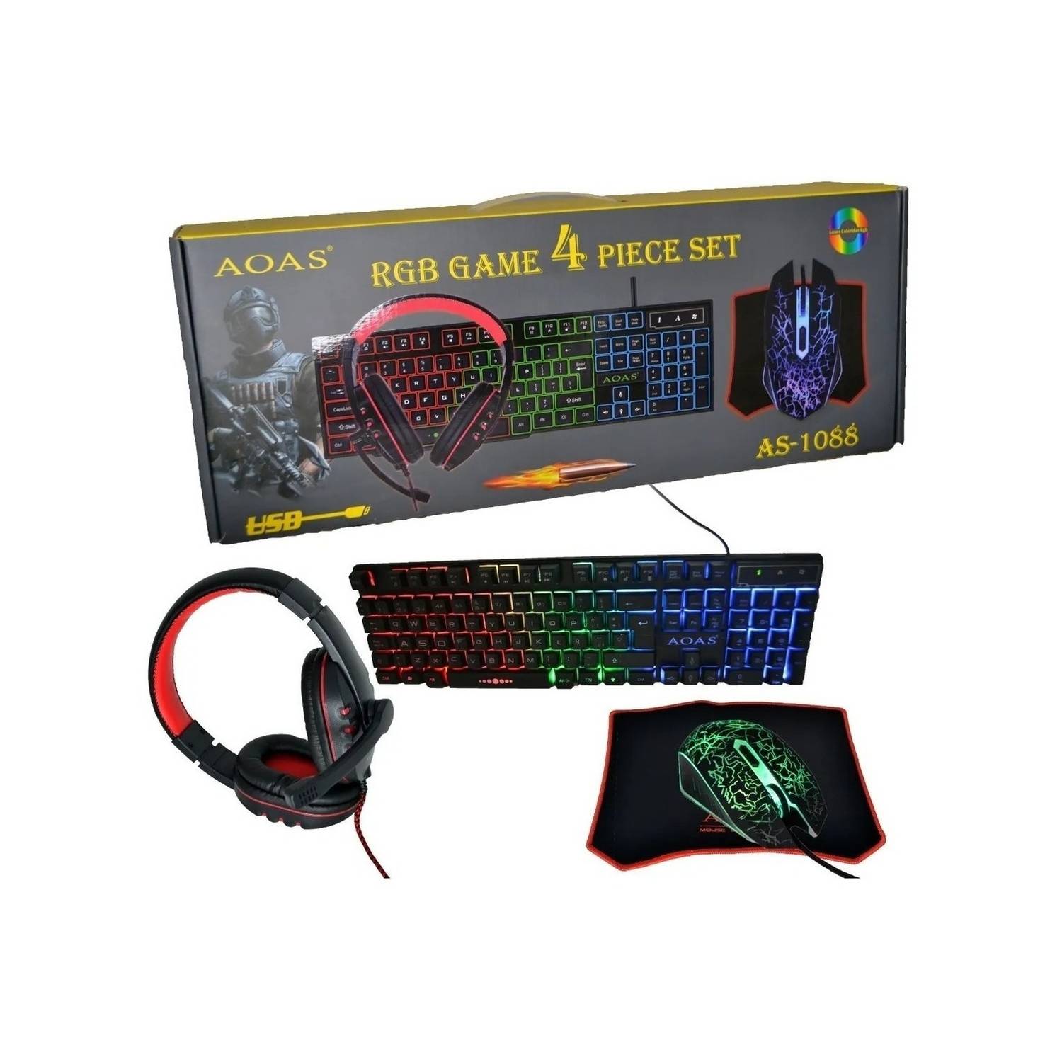 LEVO Pack Teclado Gamer RGB Storm + Mouse Gamer Inalámbrico Levo