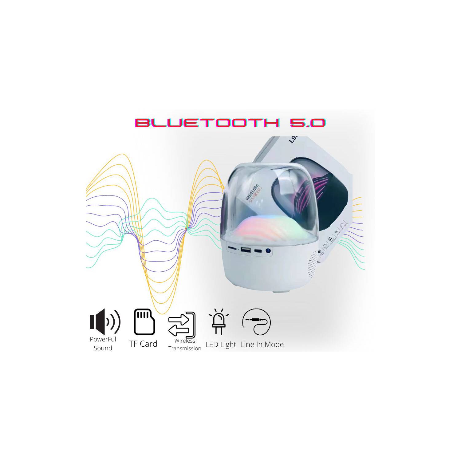 Bocina Bluetooth Tronsmart 30w De Potencia Luces Led Negra