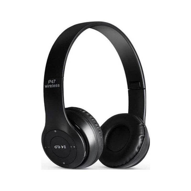 GENERICO - Audifonos P47 Bluetooth - FM - AUX y MP3 Negro