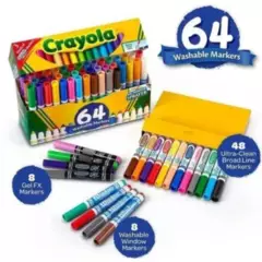 CRAYOLA - Marcadores Lavables Washable Markers 64 Colores Crayola