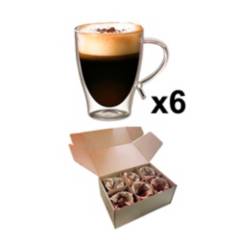 QDIGITAL - Set 6 Tazas de Café  Doble Pared 300ml