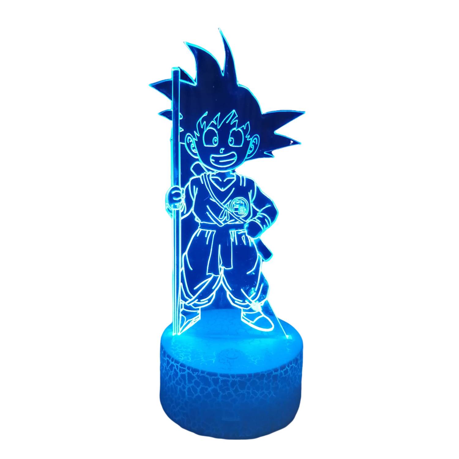 GENERICO Goku Niño Baculo Sagrado En Lampara Ilusión 3D 7 Colores Led |  