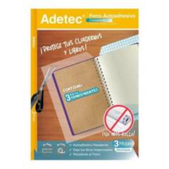 ADETEC - Forro Para Cuadernos Adhesivo Transparente 50x375cm