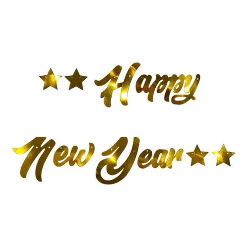 GENERICO - Guirnalda de Año Nuevo Happy New Year W-20659 Welife