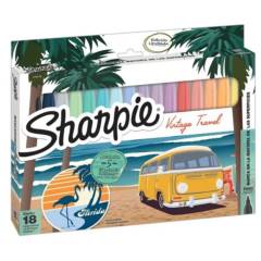 SHARPIE - Marcadores Sharpie Vintage Travel Set 18 Colores