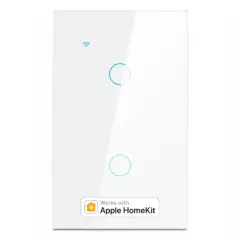 GENERICO - Interruptor Inteligente Wifi Doble Con y Sin Neutro Blanco Homekit