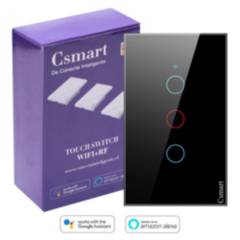 GENERICO - Interruptor Inteligente Wifi Csmart Touch 3 Canales- Sin Cable Neutro