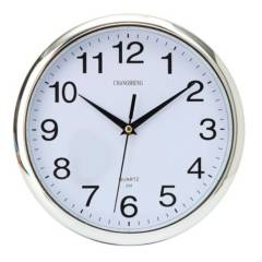 LUMAX - Reloj Analogico de Pared con Borde Cromado 26cm