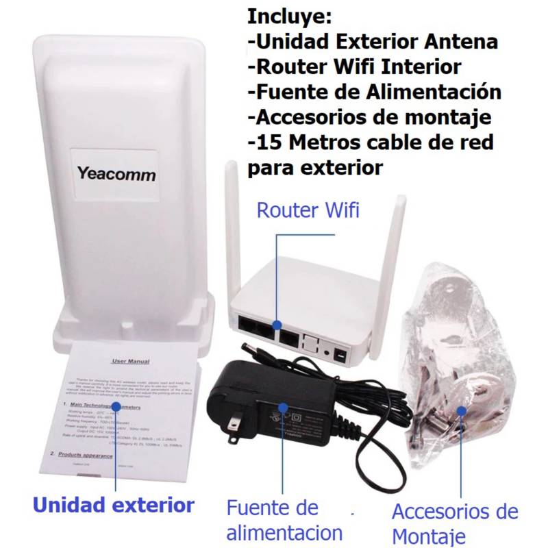 GENERICO Modem Router Antena Rural 3G-4G Liberado de Fabrica