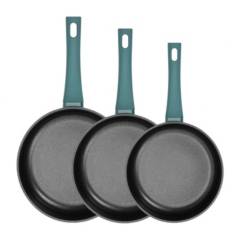 VIDITA - Batería De Cocina Sartenes Set De  3 Piezas Aluminio Verde