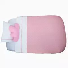 MI COCO - Set cuna colecho rosado puntitos (colchón 50x85x5)