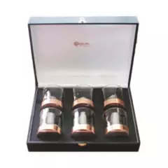 PERFECT CLASS - Set de 6 Vasos de Whisky base de cobre