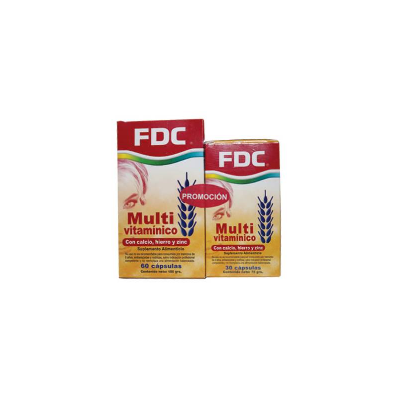 FDC - Pack muivitamínico ca+fe+zinc x30 y x60 