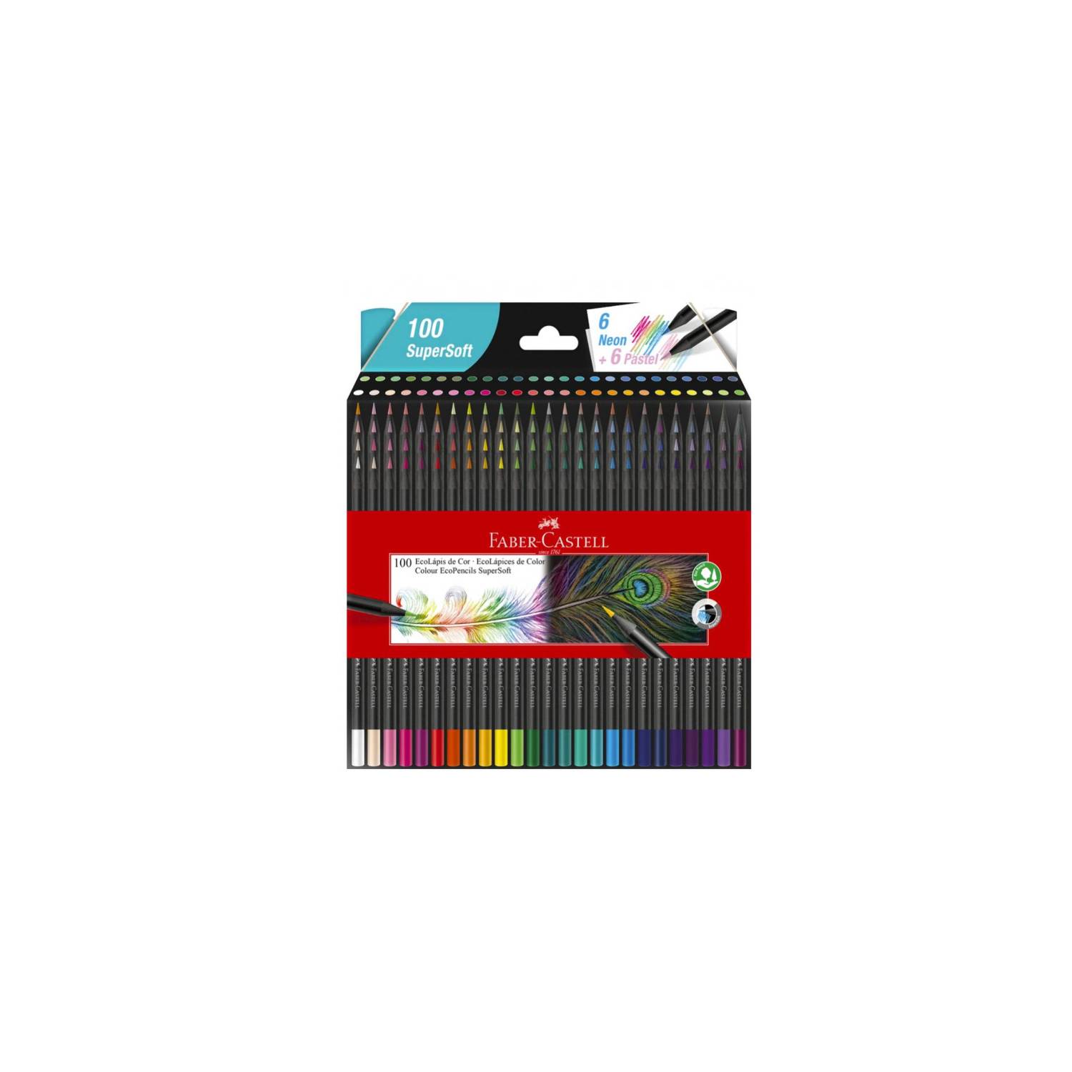 FABER-CASTELL Faber Castell Supersoft Set 100 Lápices Colores Ecolapices