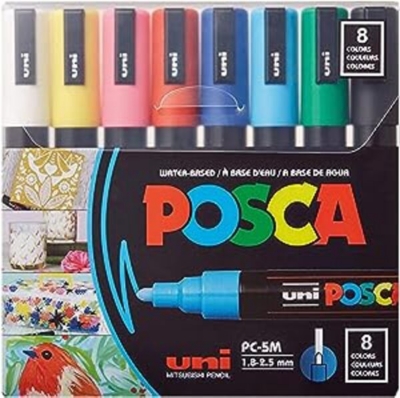 Uni POSCA PC-5M PASTEL Set 8 Marcadores - DibuChile – Dibu Chile