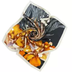 MARONIE - Pañuelo mediano sensación seda - Arrecife naranja