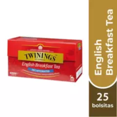TWININGS - Twinings Té English Breakfast Descafeinado x25 Bolsitas