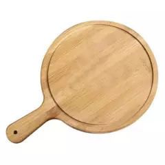 YIDING - Tabla cortar bambú con mango redonda para servir 24x33 cm