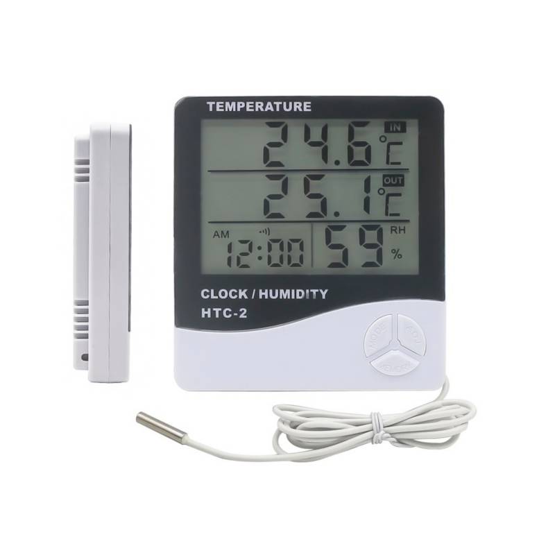 Reloj Termómetro Digital Higrómetro Medidor Temperatura Humedad GENERICO