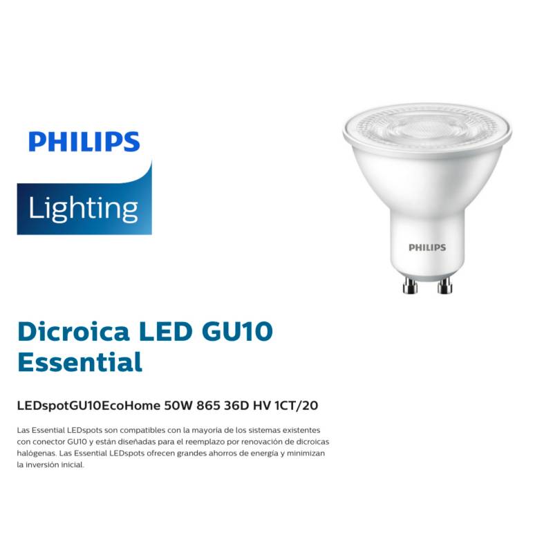 Bombilla LED GU10 5W - 50W Dicroica de Philips