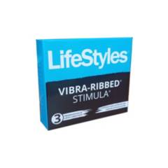 LIFESTYLES - Condones Lifestyles Vibra-Ribbed stimula caja de 3 unidades