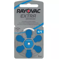 RAYOVAC - Pilas Auditivas Tipo 675 Pack 10 (60 Pilas)