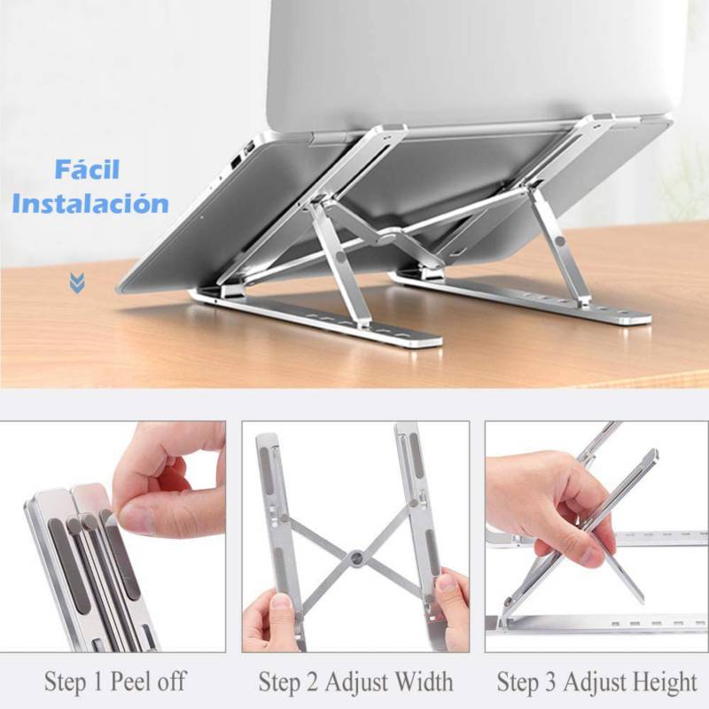 Soporte Plegable de Aluminio para Notebook, Macbook – Aluminio – SIPO