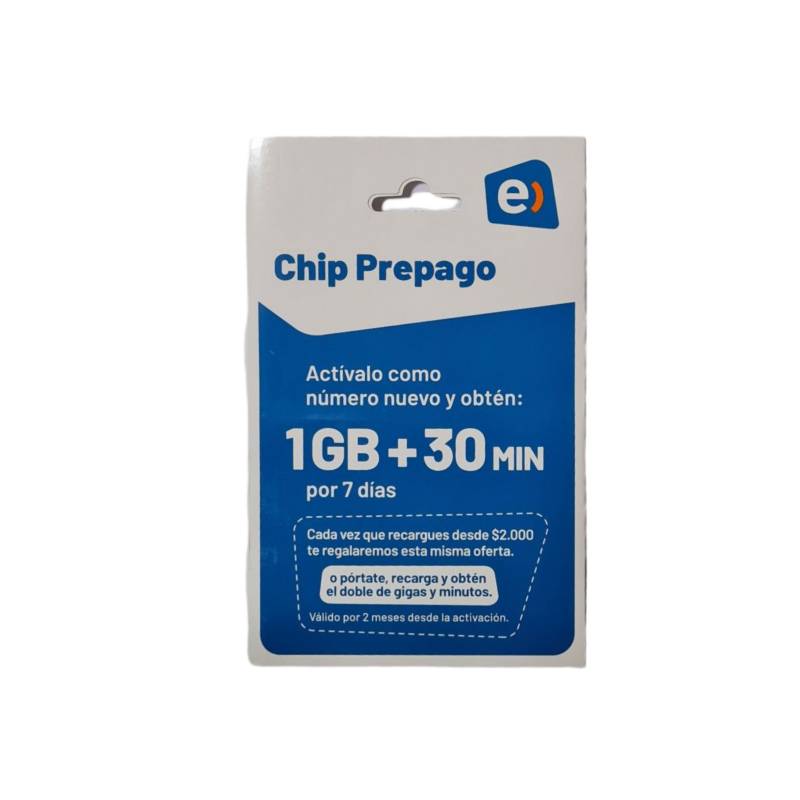 ENTEL - Chip Entel 1 Giga + 30 Minutos