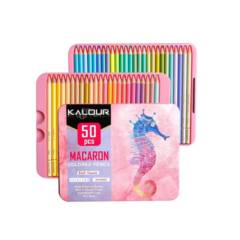ESHOPANGIE - Set 50 Lapices Colores Macaron Arte Dibujo Caja Metálica